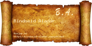 Bindseid Aladár névjegykártya